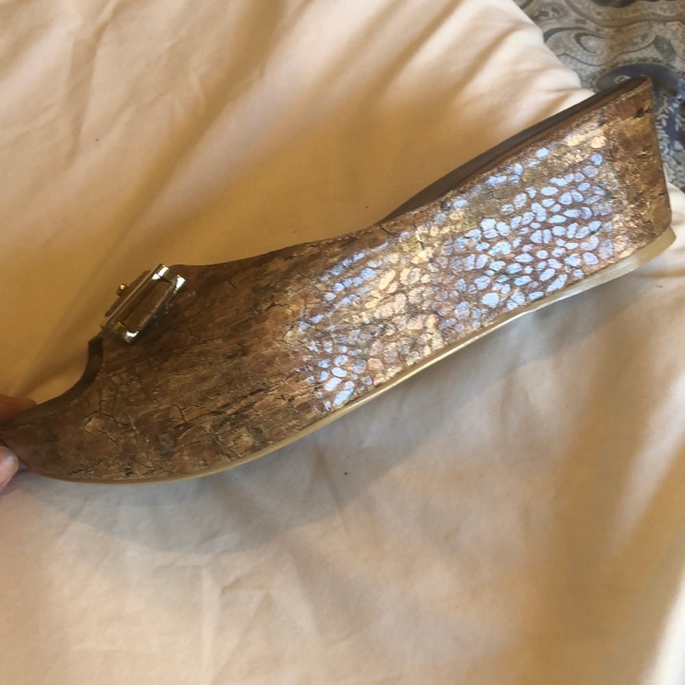 Gently Worn Moda Brown Python Leather Clog Sandals - image 2